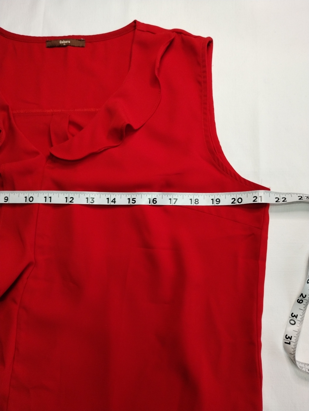 Red Sleeveless Ruffle-Front Camisole - Picture 4 of 8